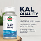 KAL SAMe 200mg Nervous System Support - 30 Vegetarian Capsules - image 4