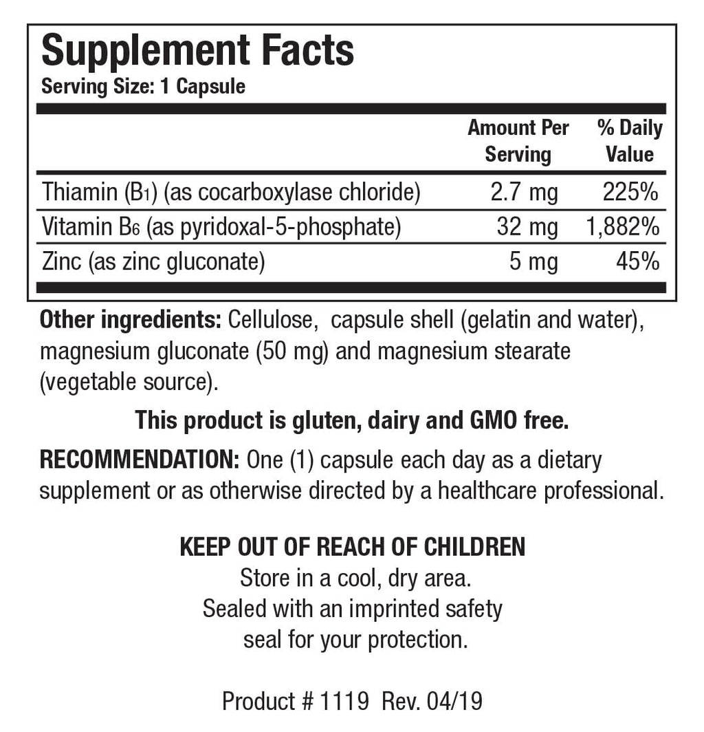 BIOTICS RESEARCH B6 B1 Plus Zinc - 90 Capsules - image 3