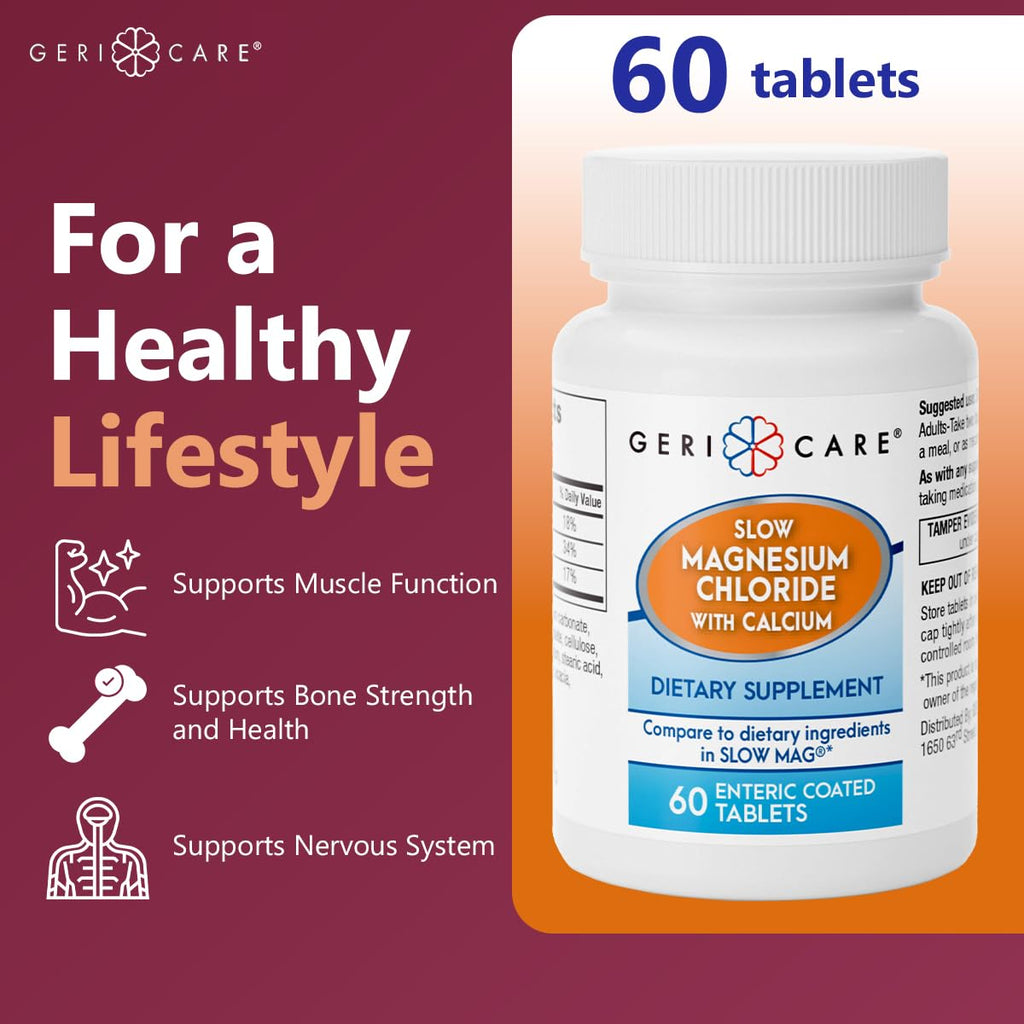 GeriCare Slow Magnesium Chloride Calcium Tablets - 60 Count - image 2
