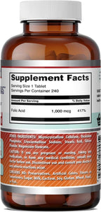 Amazing Formulas Folic Acid 1000 mcg (1 mg) Tablets Supplement