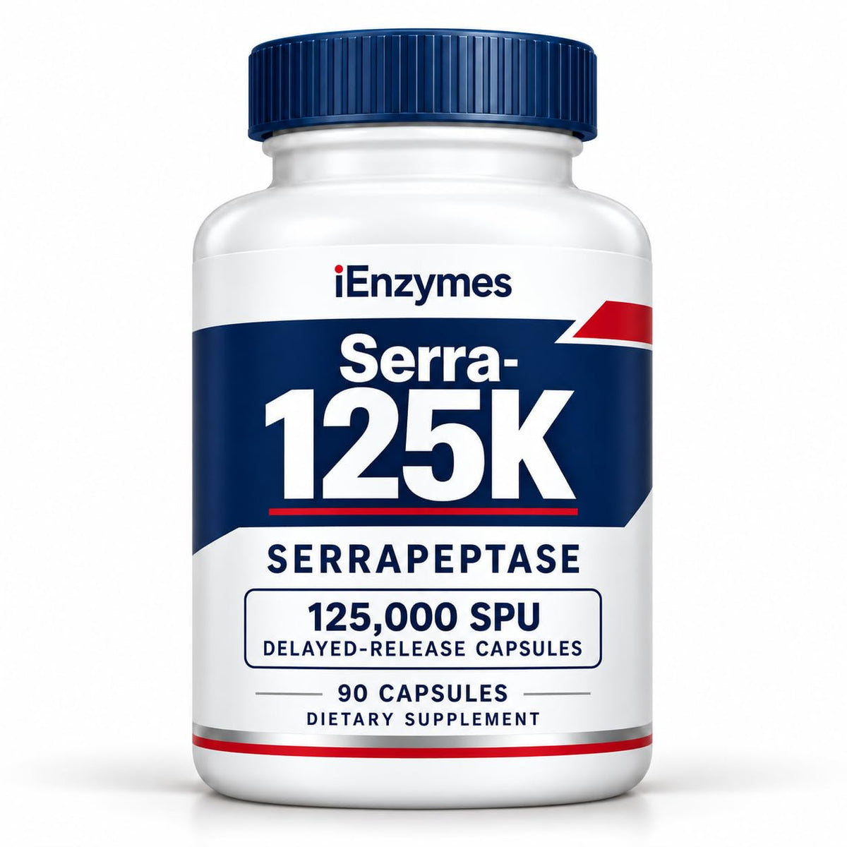 iEnzymes Serra-125K Serrapeptase 125,000 SPU - 90 Capsules