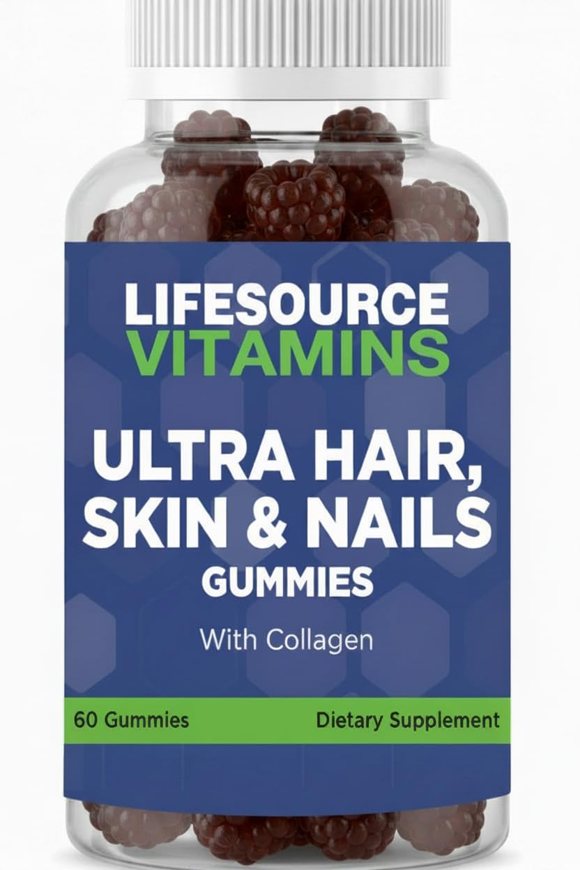 LifeSource Vitamins Ultra Hair, Skin & Nails with Collagen - 60 Gummies