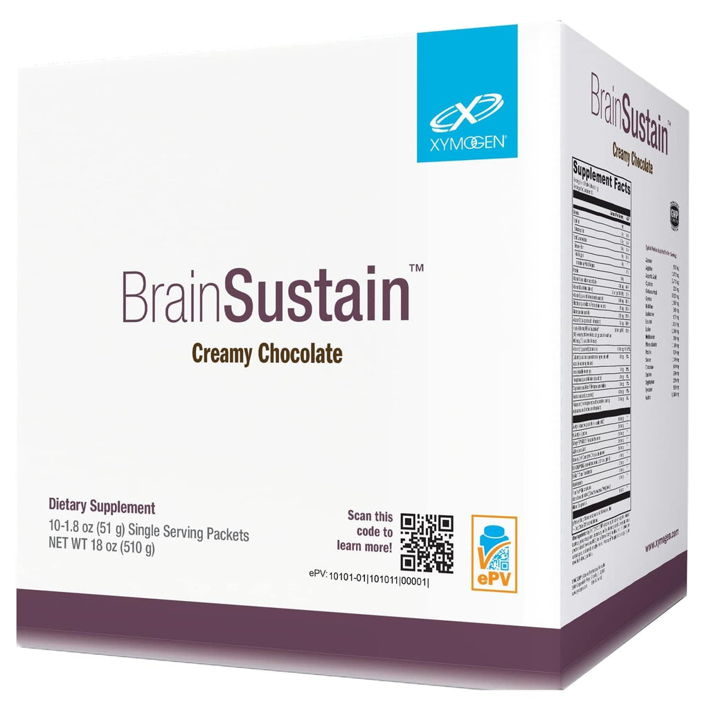 XYMOGEN BrainSustain Creamy Chocolate Brain Health Powder - 10 Servings