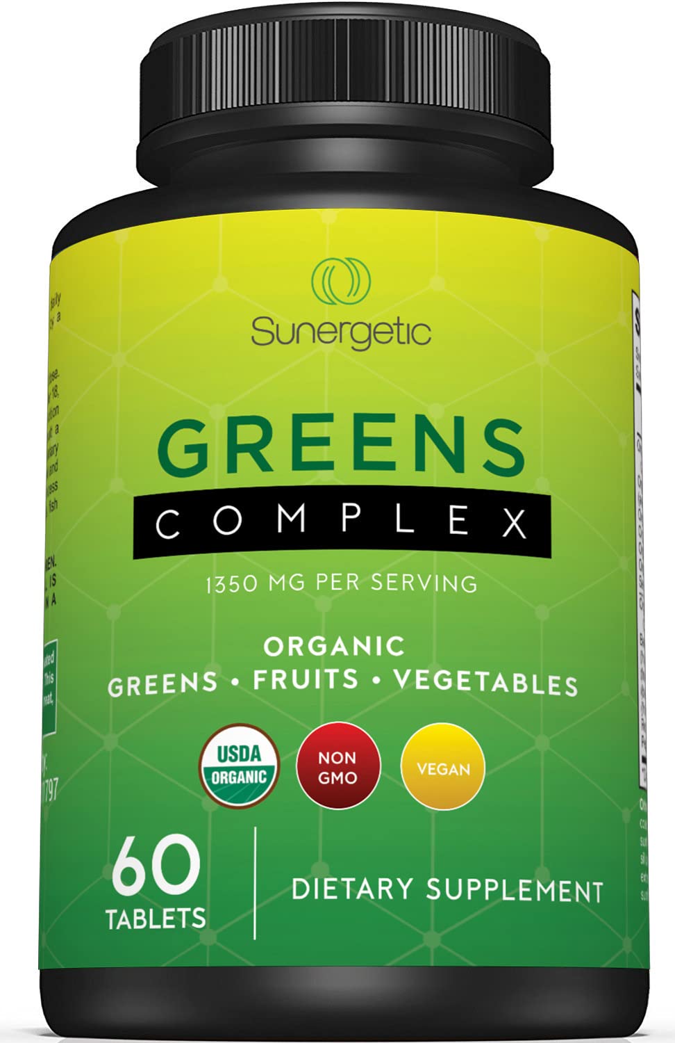Sunergetic Premium USDA Organic Greens Superfood Tablets - 60 Tablets
