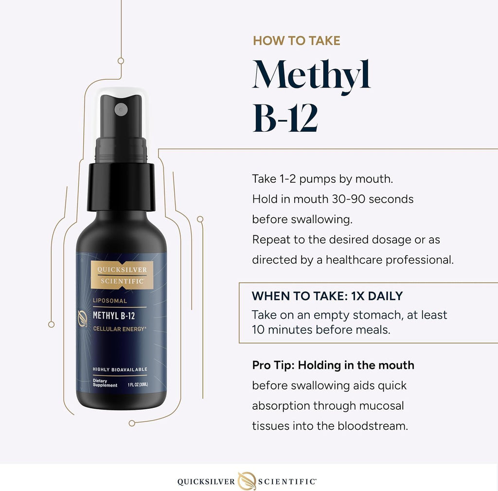 Quicksilver Scientific Methyl B12 1000mcg Liquid - 90 Servings - image 6
