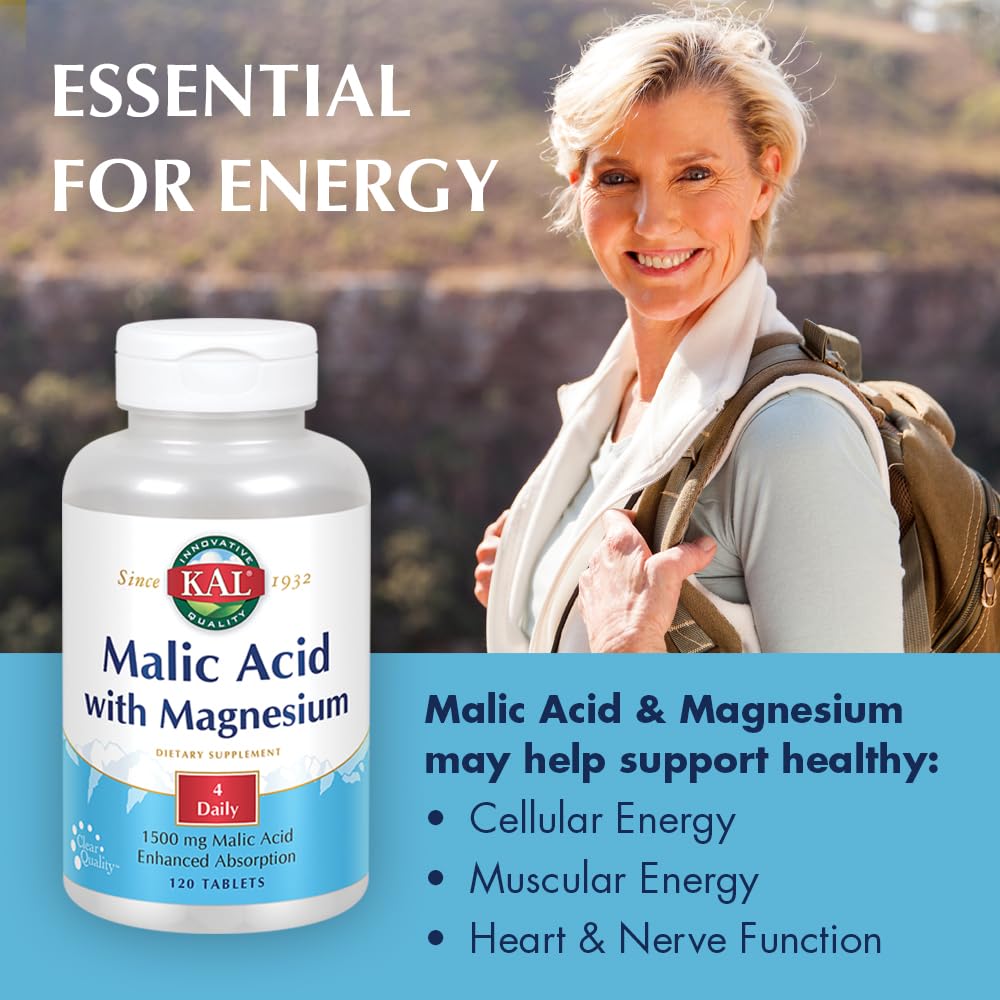 KAL Malic Acid with Magnesium - 120 Tablets - image 3