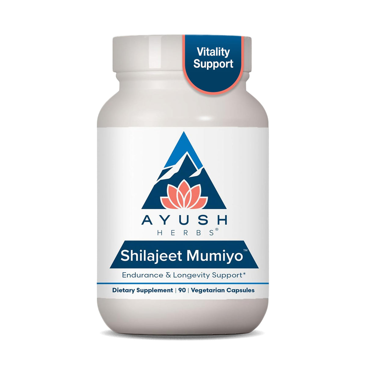 Ayush Herbs Shilajit Supplement for Energy & Wellness - 90 Vegetarian Capsules