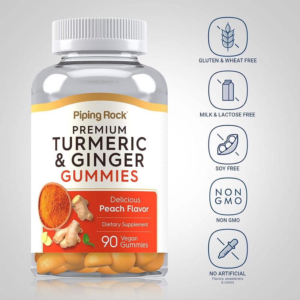 Piping Rock Turmeric and Ginger Gummies - 90 Count - image 3