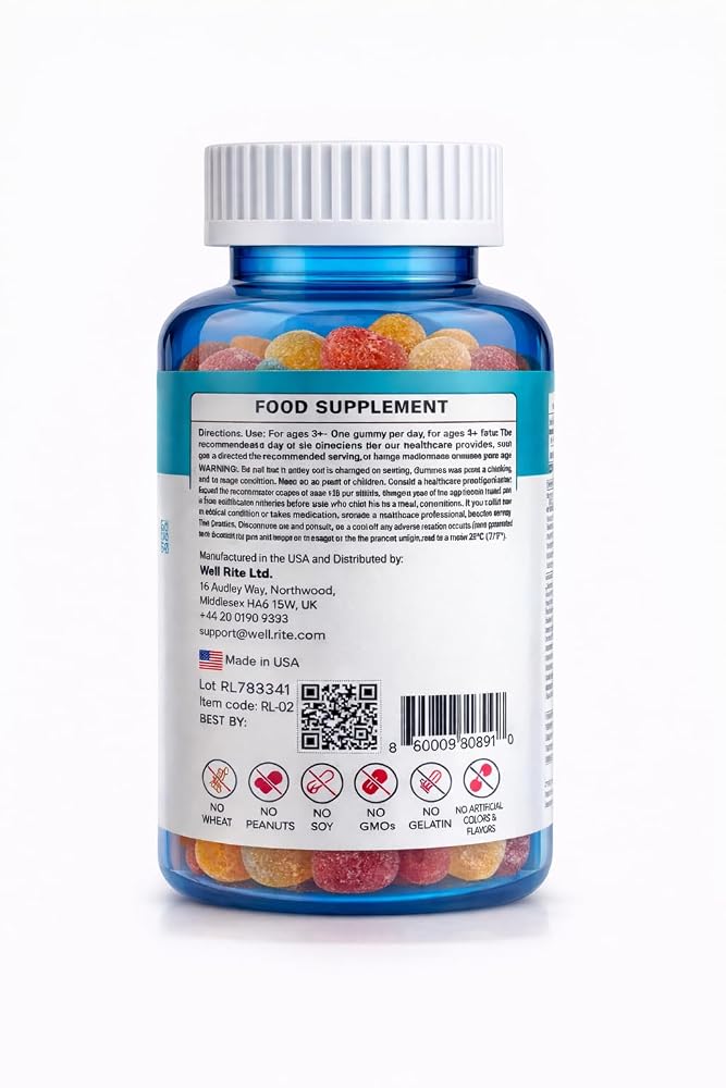 Wellrite Relax Gummy Vitamins with Ashwagandha & Melatonin - 60 Gummies - image 3