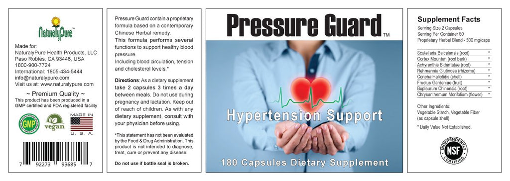 NaturalyPure Pressure Guard Herbal Supplement - 180 Vegan Capsules - image 2