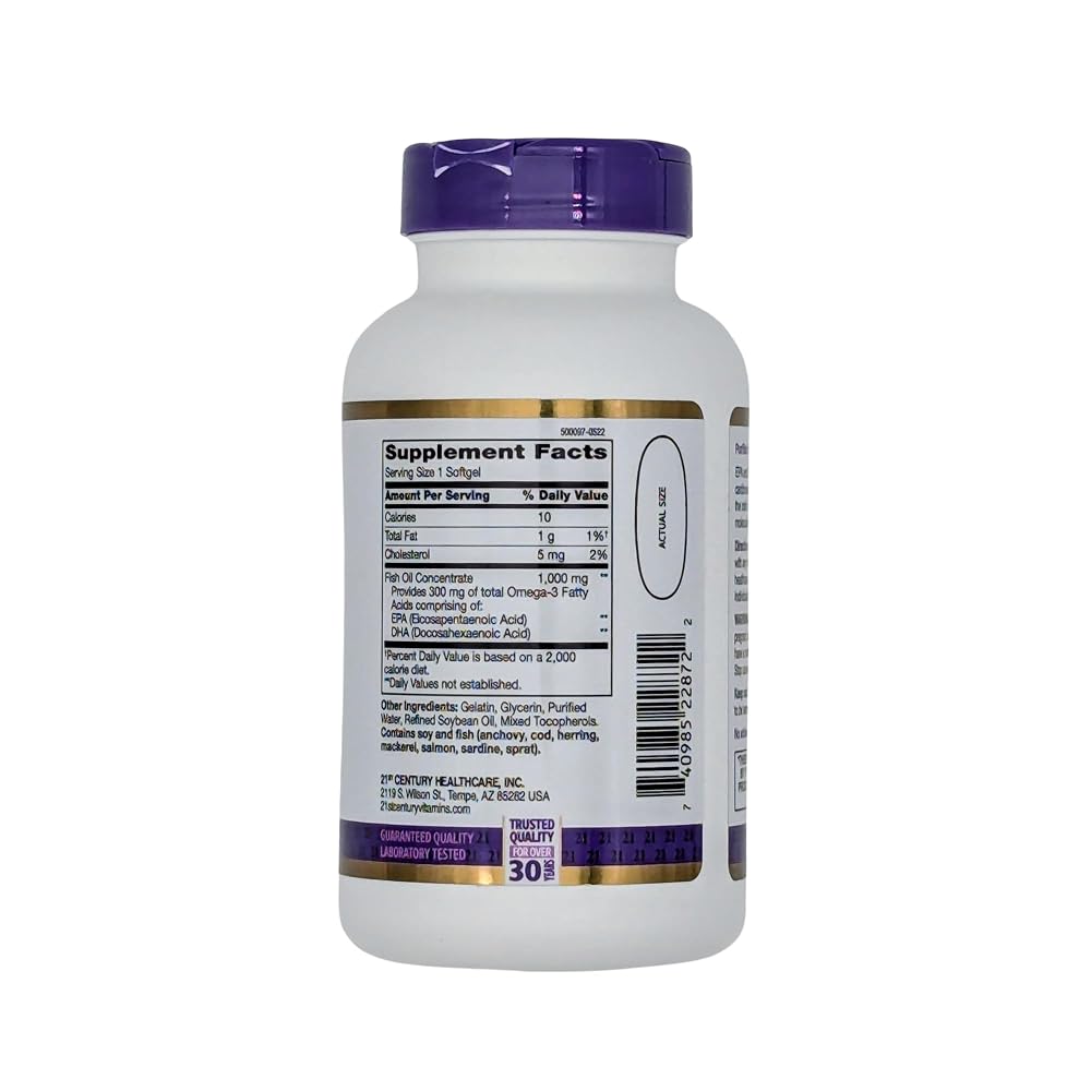 Amazon Pharmacy 21st Century Fish Oil Omega 3 1000 mg - 1 Softgels - image 2