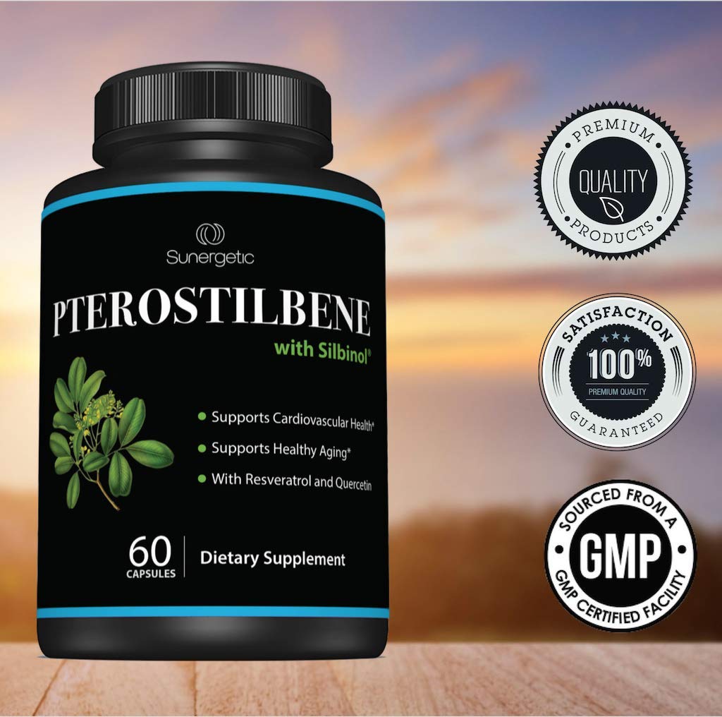 Sunergetic Pterostilbene with Resveratrol & Quercetin - 60 Capsules - image 5