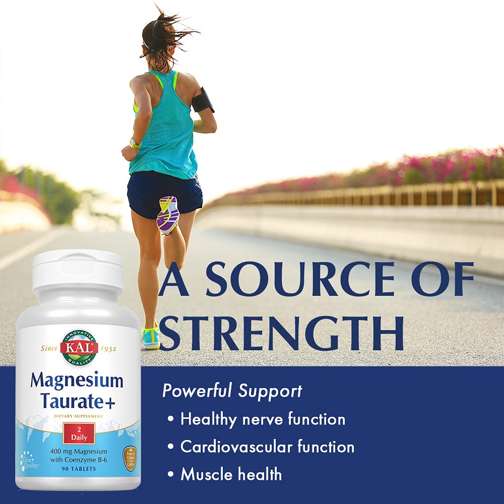 KAL Magnesium Taurate Plus 400mg with B6 - 180 Tablets - image 3