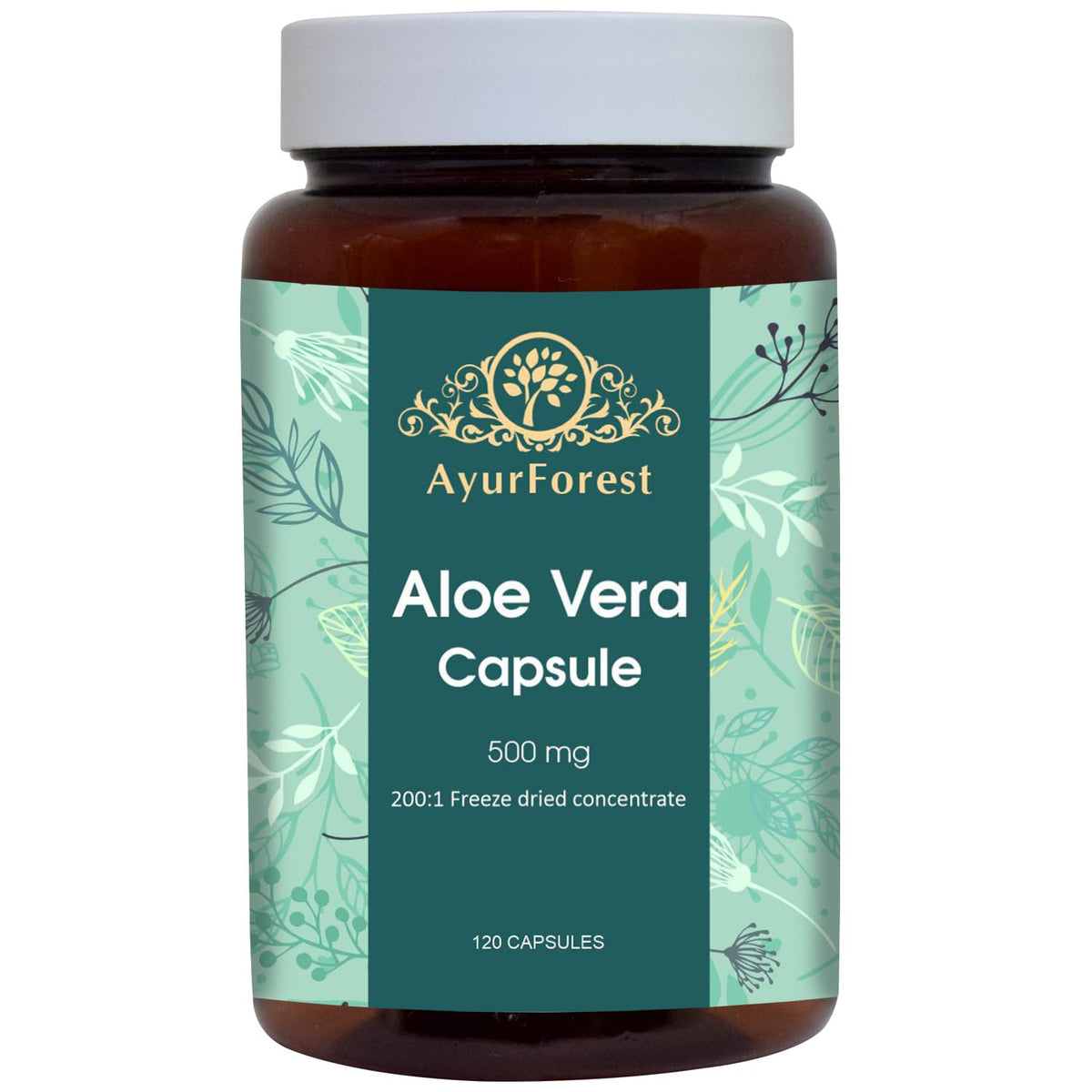 AYURFOREST Aloe Vera Capsules - 120 Count