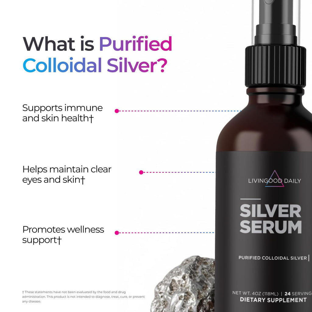 Livingood Daily Silver Serum Colloidal Silver Liquid Spray 10 ppm - 4 Fl Oz - image 4
