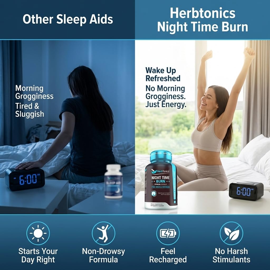 Herbtonics Night Time Burn Sleep & Weight Management - 60 Capsules - image 4