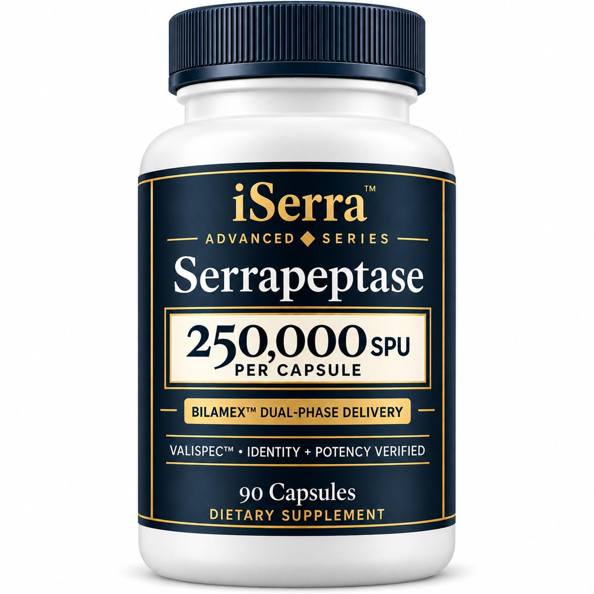 iEnzymes iSerra Advanced Series Serrapeptase 250,000 SPU - 90 Capsules