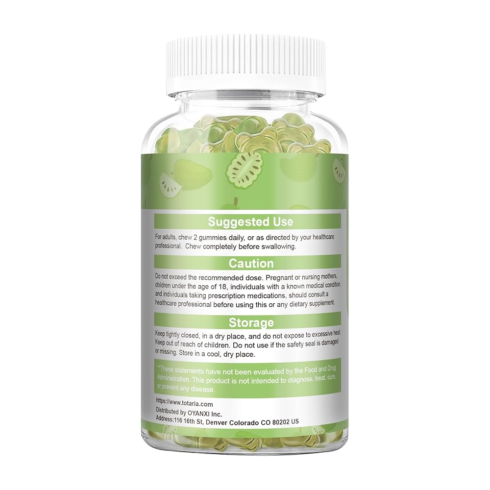 Totaria Soursop Gummies Sea Moss Gummies 047 Natural Sugar Free Flavor