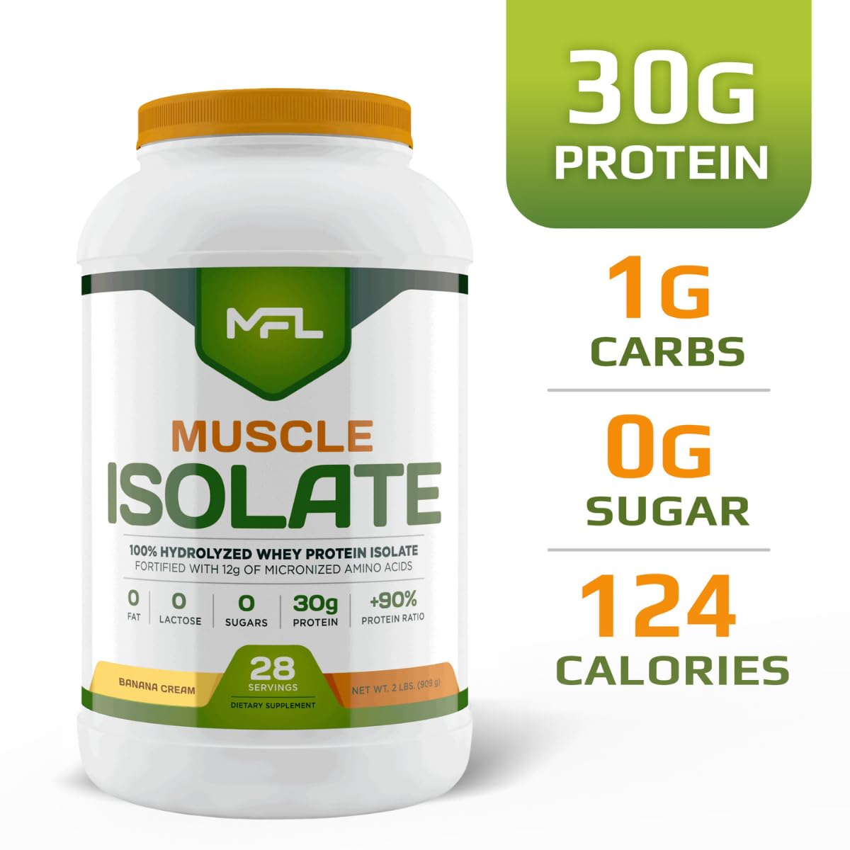 MUSCLE FOOD LABS MFL 100% Isolate Protein l 30g of Protein l 12g