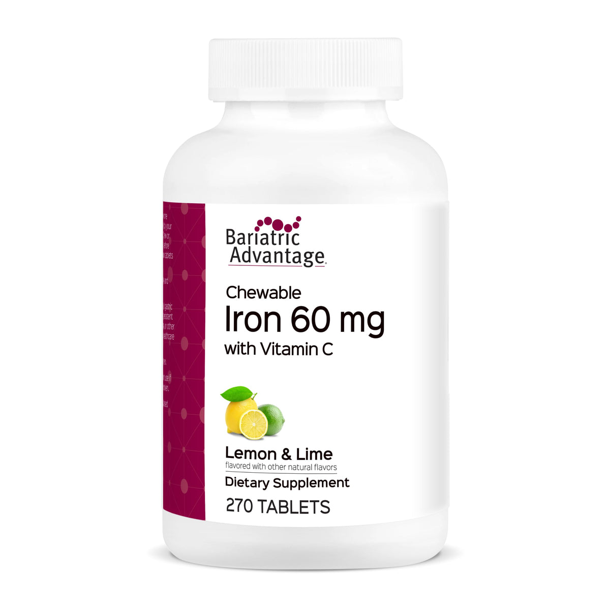 Bariatric Advantage Chewable Iron 60 mg Lemon Lime - 270 Tablets