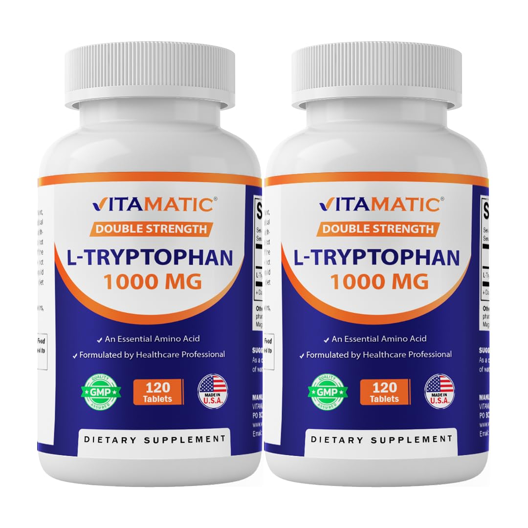 Vitamatic L-Tryptophan 1000mg 120 Tablets (120 Tablets (Pack of 1))