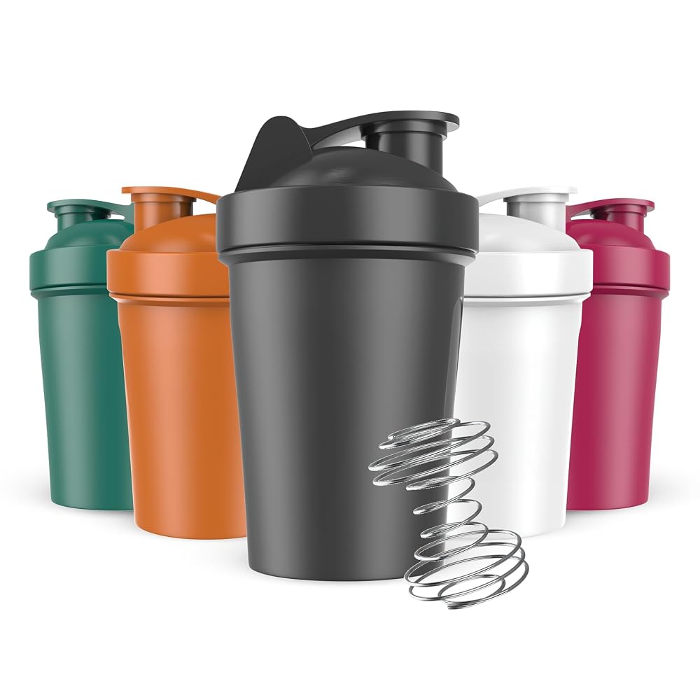 CUSHIO Shaker Cups 5-Pack 24 oz Protein Bottles - HueBoost