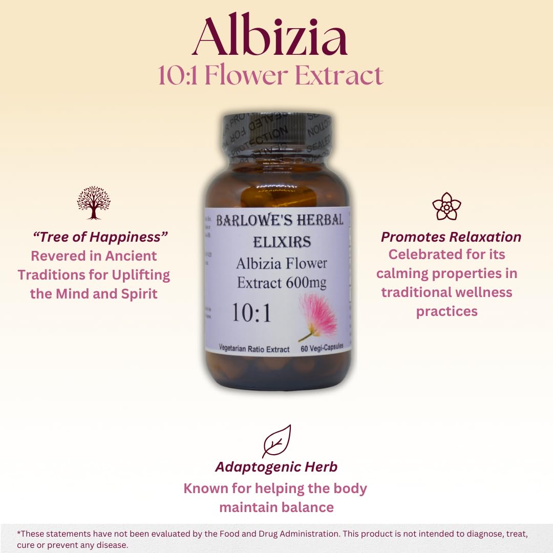 Barlowe's Herbal Elixirs Albizia Julibrissin 10:1 Extract - 60 Capsules - image 3