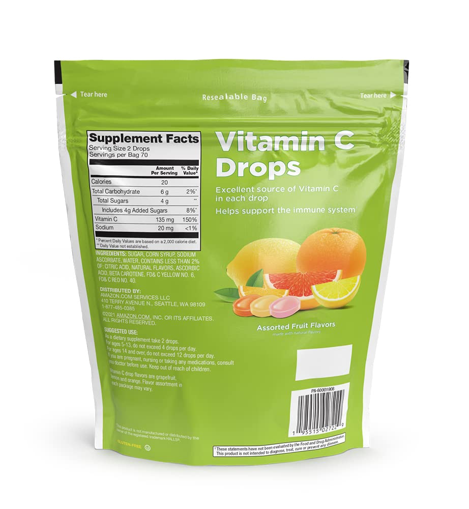 Amazon Basic Care Vitamin C Supplement Drops - 140 Count - image 2