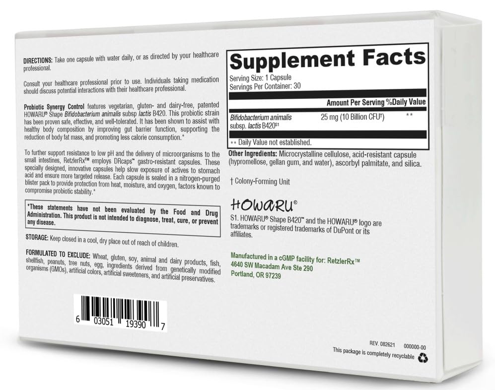 HormoneSynergy Probiotic Synergy Control Probiotic - 30 Capsules - image 2