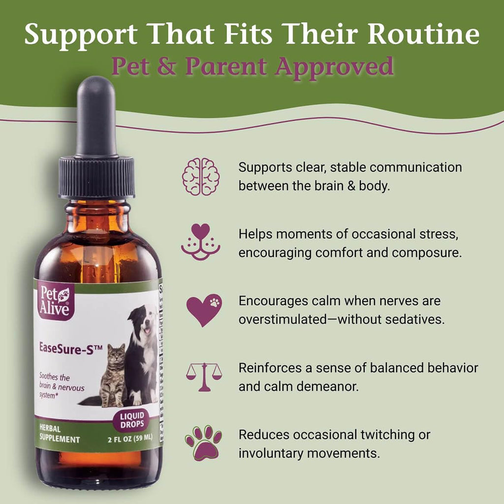 PetAlive EaseSure-S Herbal Nervous System Support for Pets - 2 Fl Oz - image 3