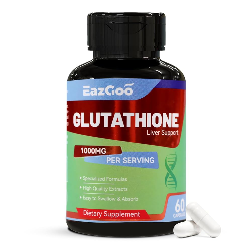 EAZGOO Glutathione 1000mg Antioxidant Supplement - 60 Capsules