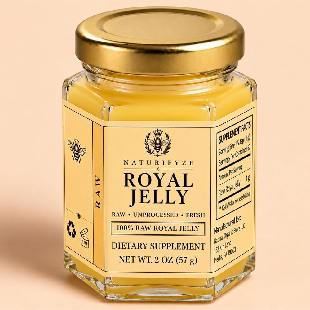 Naturifyze 100% Raw Royal Jelly Pure Nutrition Supplement - 2 fl oz