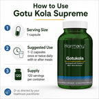 Harmony Nutraceuticals Gotu Kola Supreme Vegetarian Capsules - 120 Count - image 4