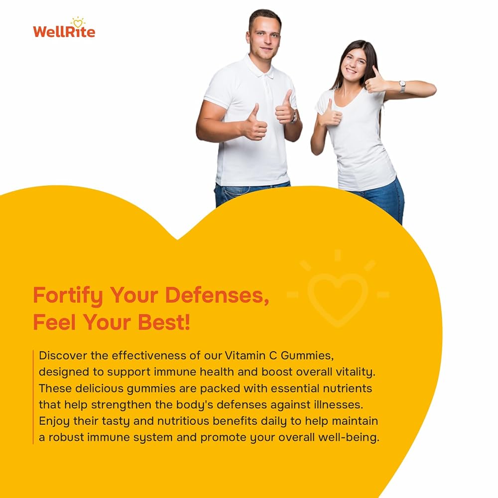 Wellrite Vitamin C Gummy Vitamins for Immunity - 60 Count - image 3
