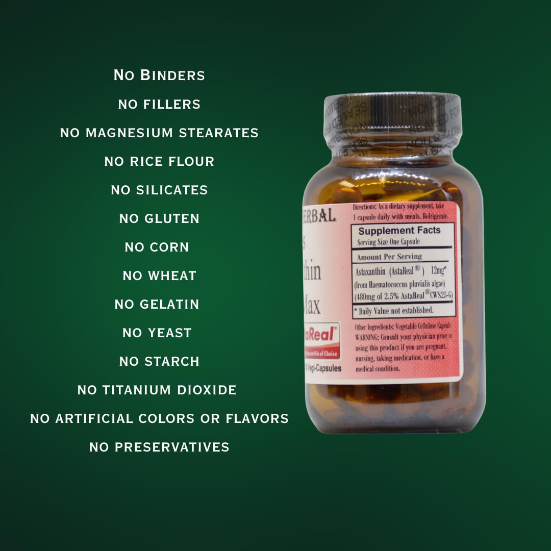 Barlowe's Herbal Elixirs AstaReal Astaxanthin 12mg - 60 Vegetarian Capsules - image 4