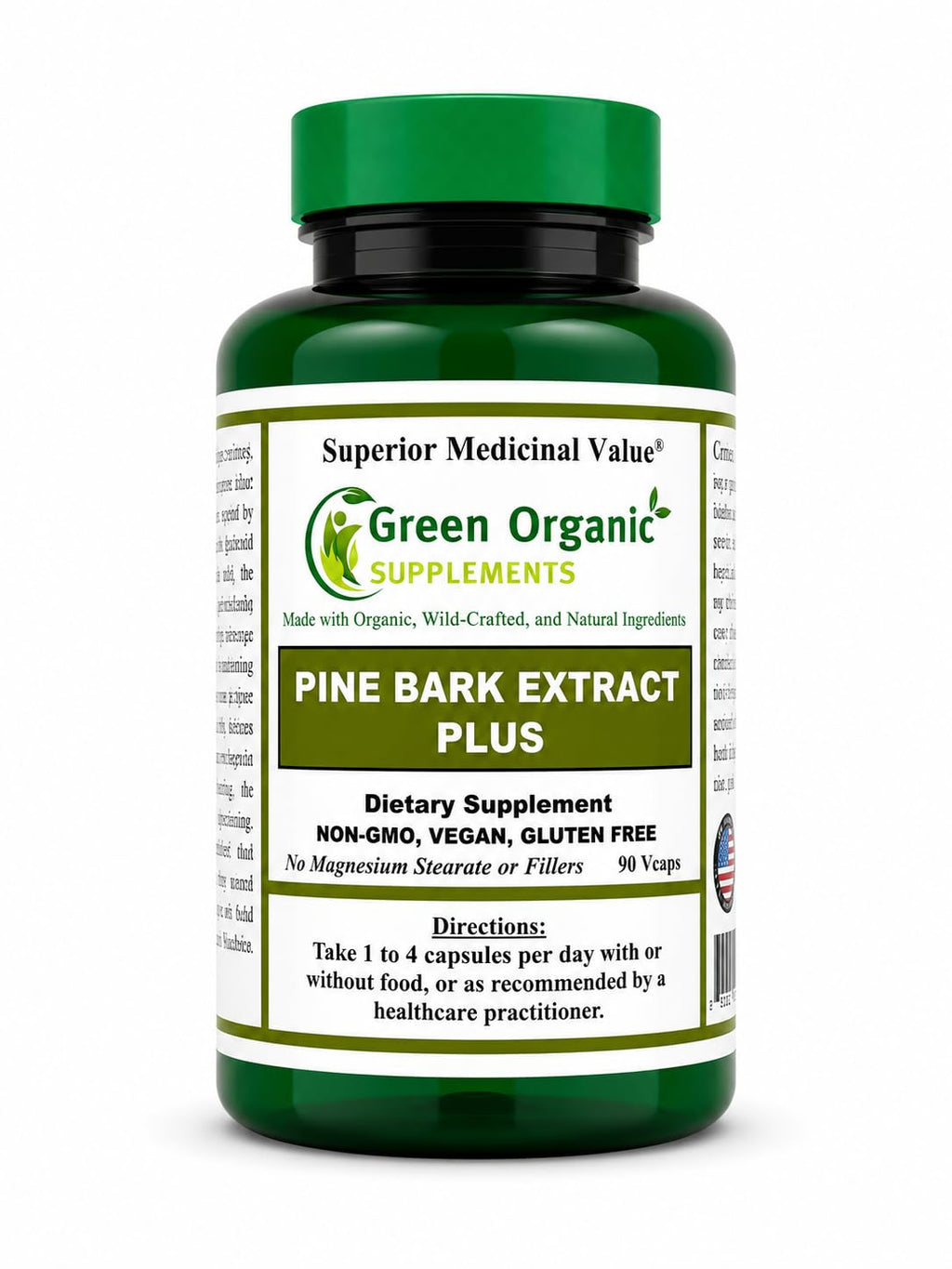 Green Organic Supplements Pine Bark Pycnogenol - 90 Capsules