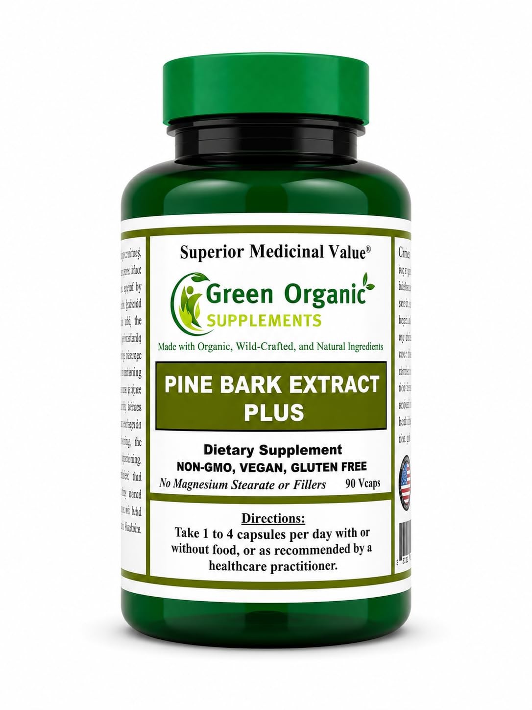 Green Organic Supplements Pine Bark Pycnogenol - 90 Capsules