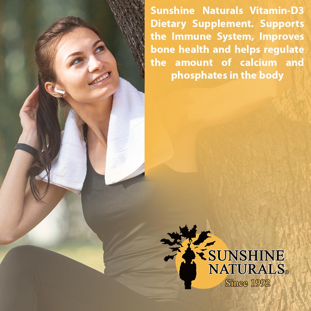Sunshine Naturals Vitamin D3 10,000 IU - 100 Softgels - image 6