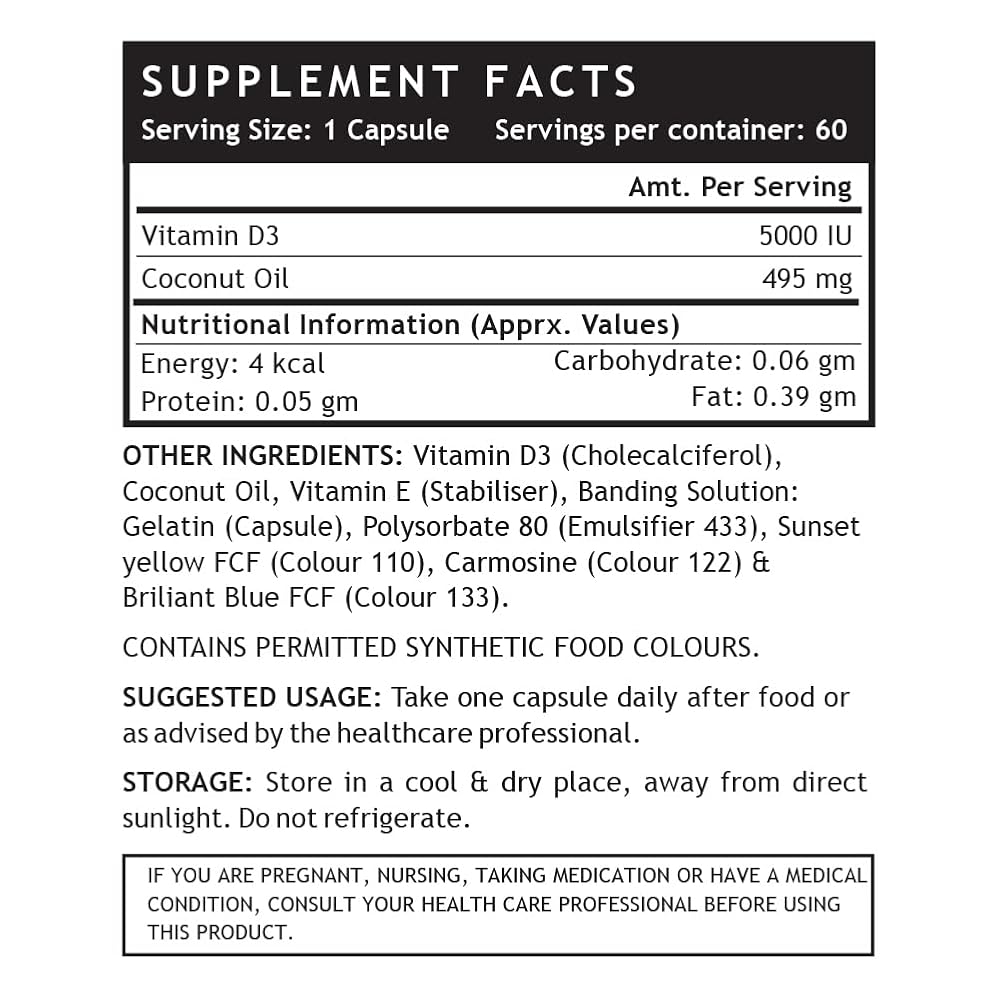 INLIFE Vitamin D3 5000 IU Cholecalciferol Softgels - 60 Count - image 2