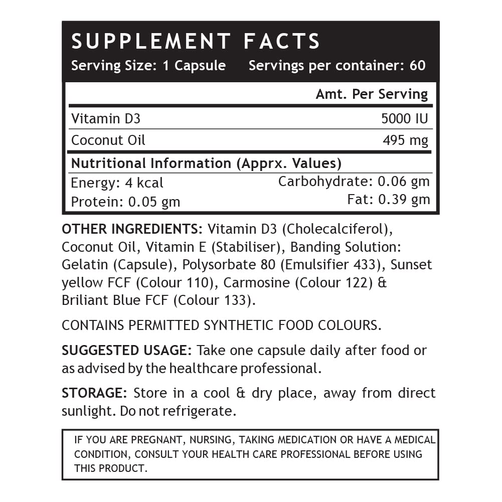 INLIFE Vitamin D3 5000 IU Cholecalciferol Softgels - 60 Count - image 2
