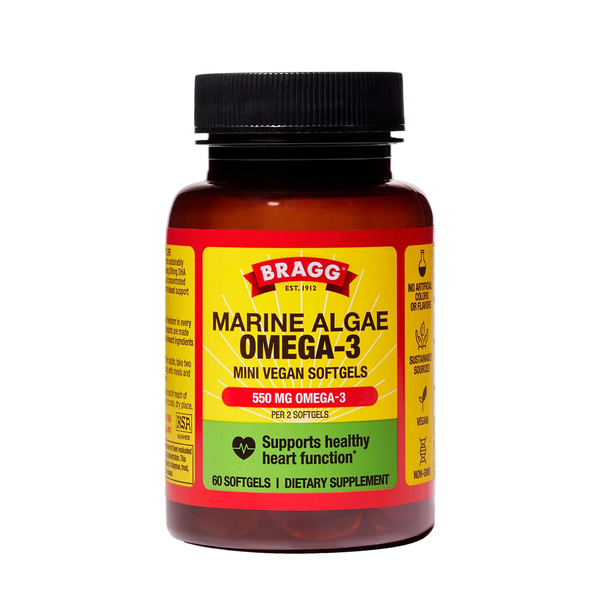 Bragg Marine Algae Omega-3 DHA & EPA Softgels - 90 Softgels