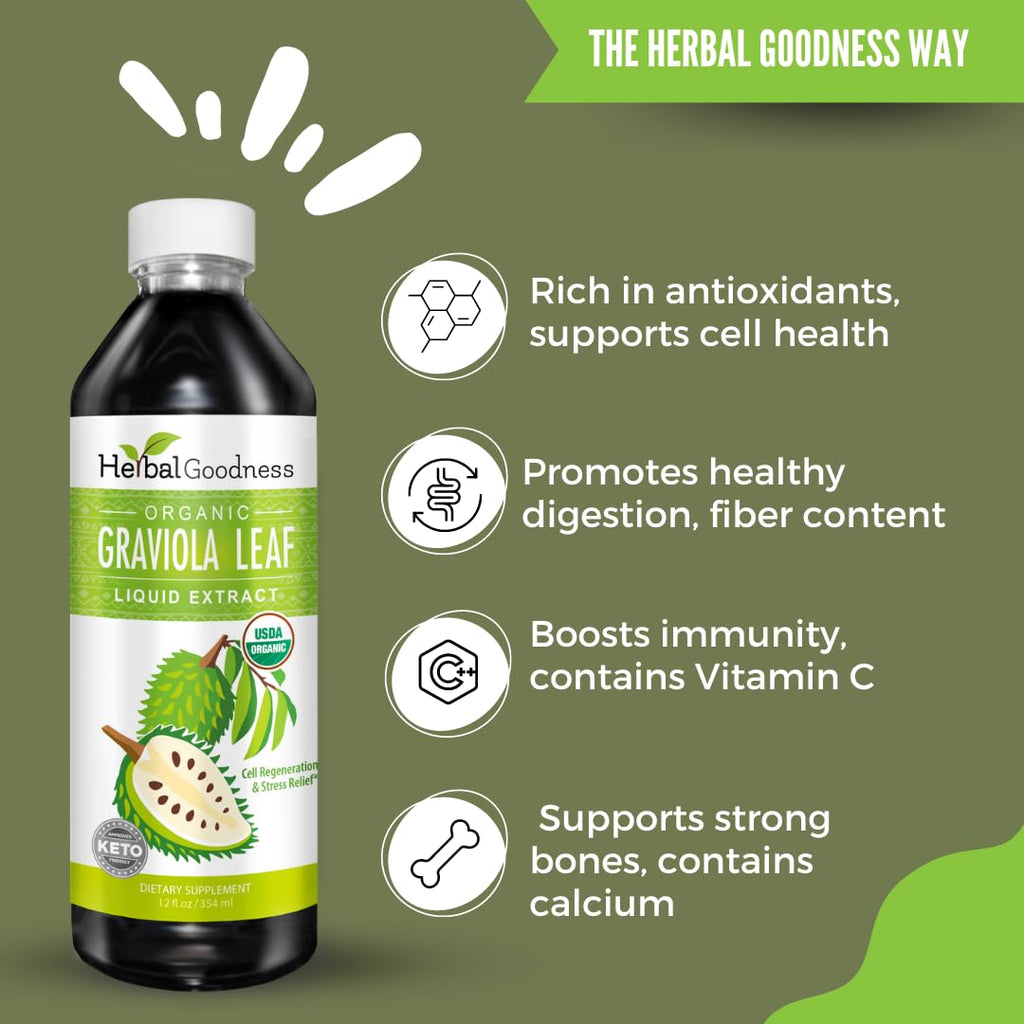 Herbal Goodness Soursop Graviola Liquid Drops Extract - 12 Fl Oz - image 8
