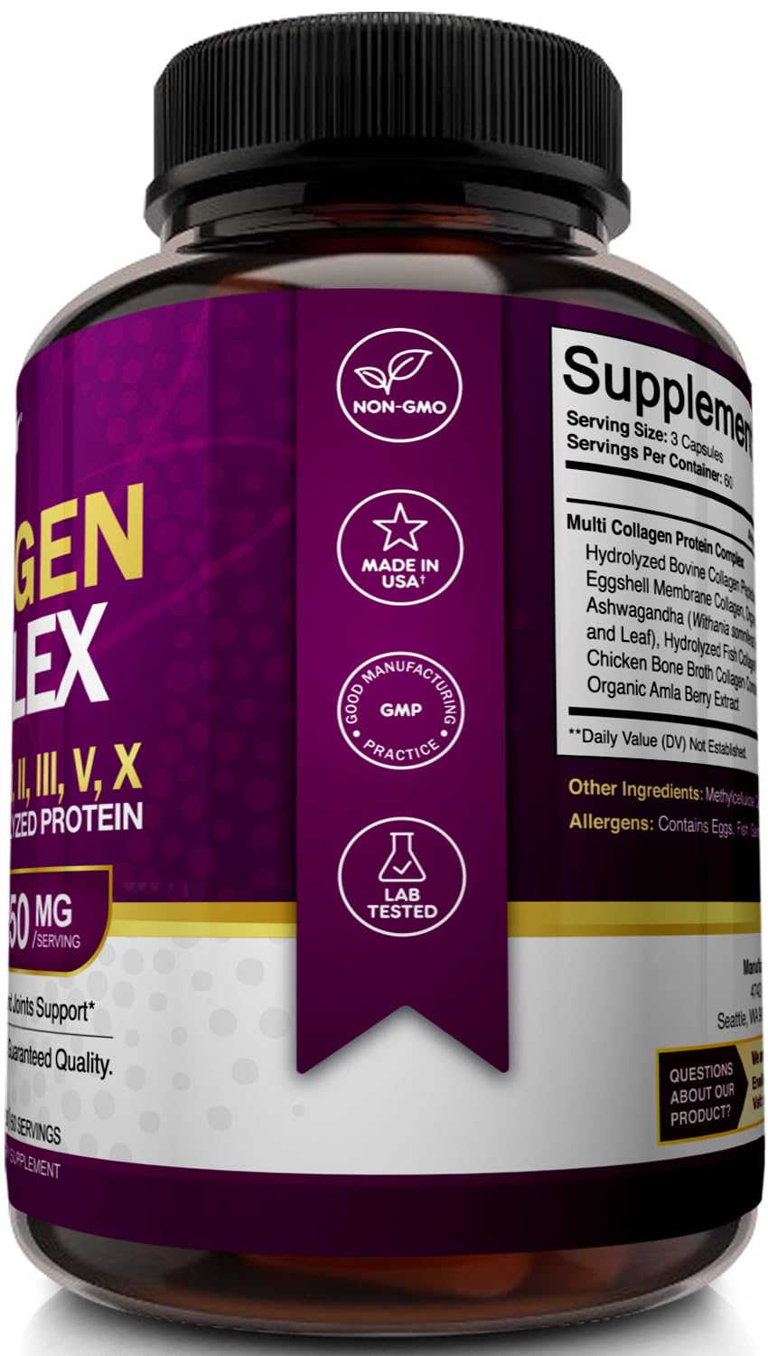 NutriFlair Multi Collagen Peptides 2250mg - 180 Capsules - image 4