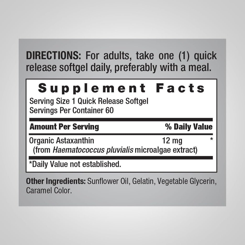 Piping Rock Astaxanthin 12mg - 60 Softgels - image 2