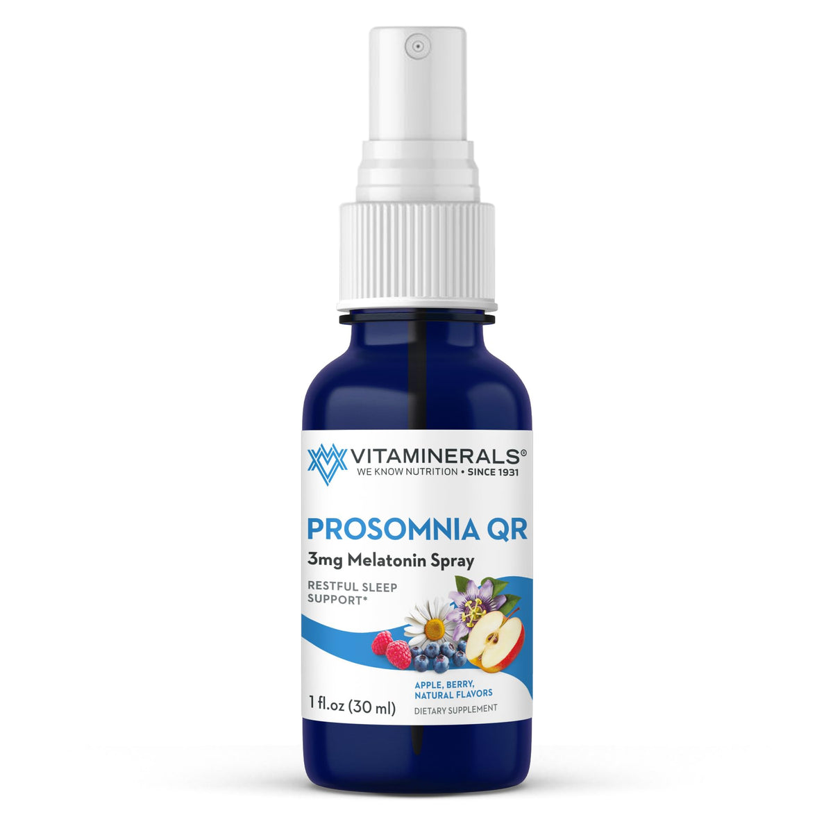 Vitaminerals 133 Prosomnia QR Natural Melatonin Sleep Spray - 1 Fl Oz