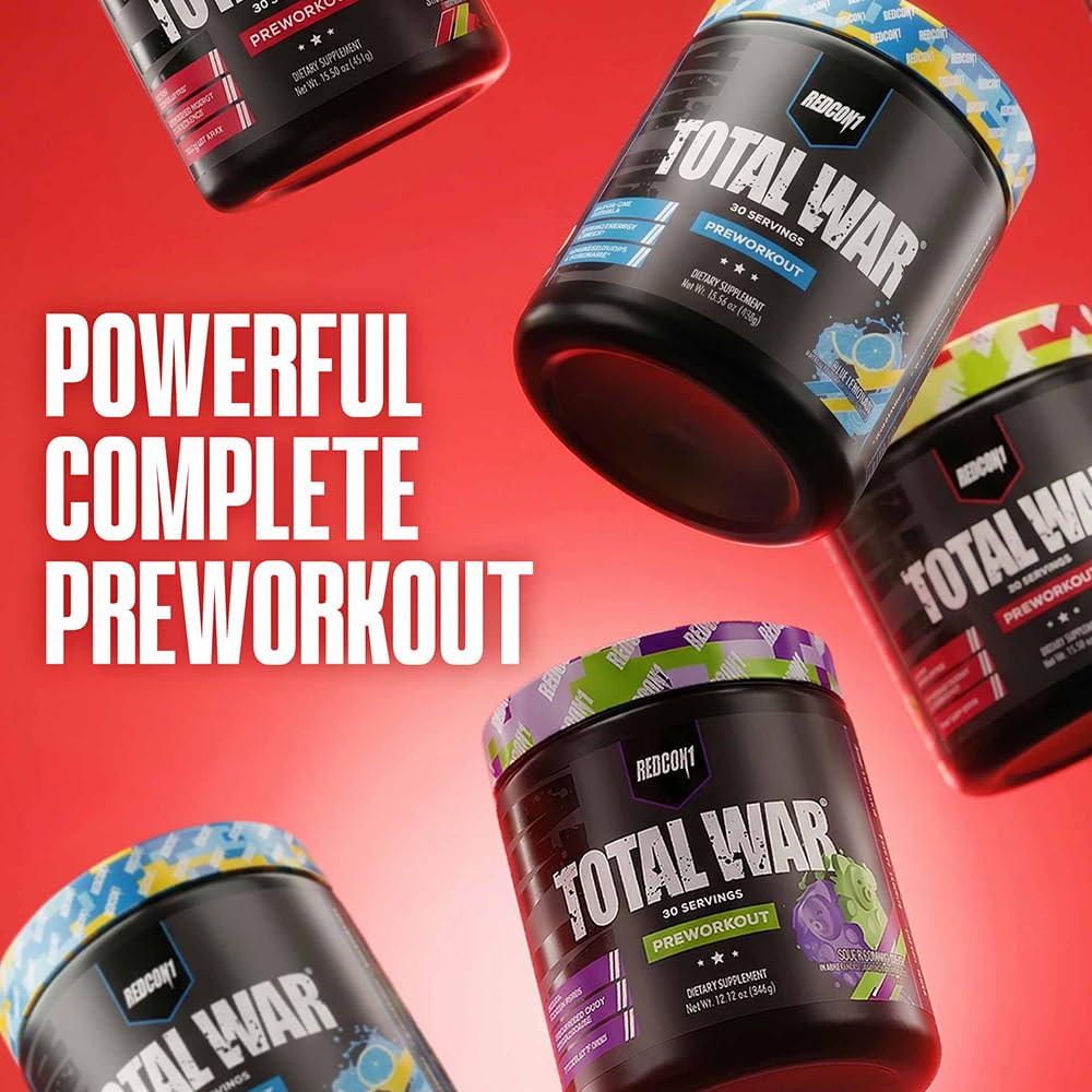 REDCON1 Total War Pre Workout Powder Sour Gummy Bear - 30 Servings - image 3