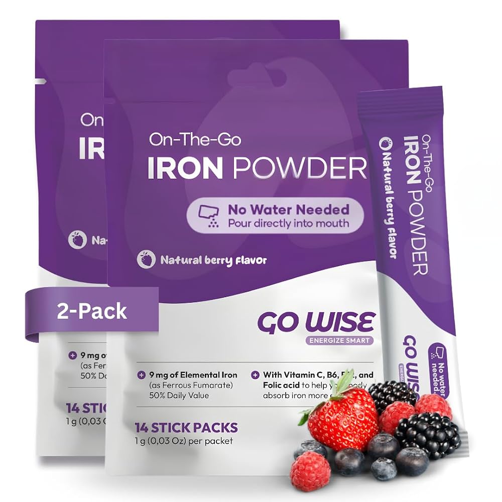 Go Wise Gentle Iron Supplement for Women and Men - Powder Stick Packs