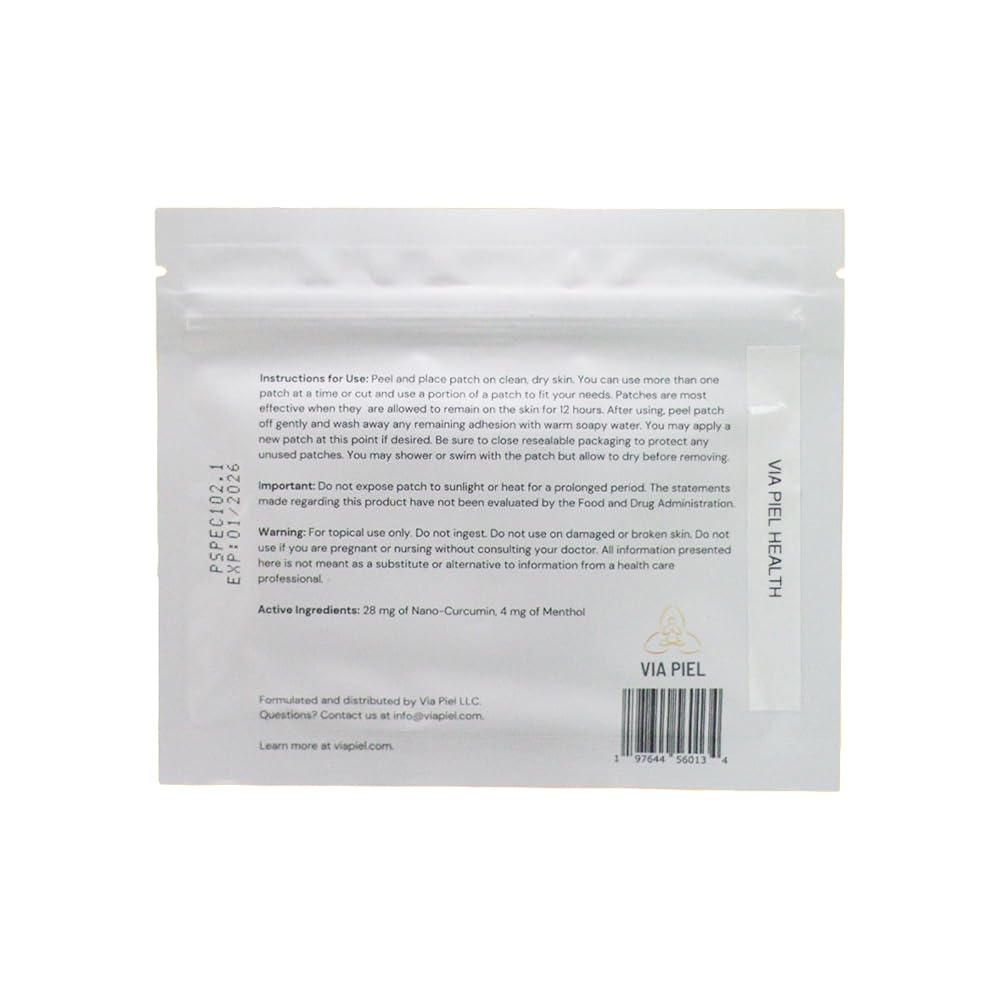 VIA PIEL Invigorating Turmeric Nano-Curcumin Topical Patch - 10 Count - image 4