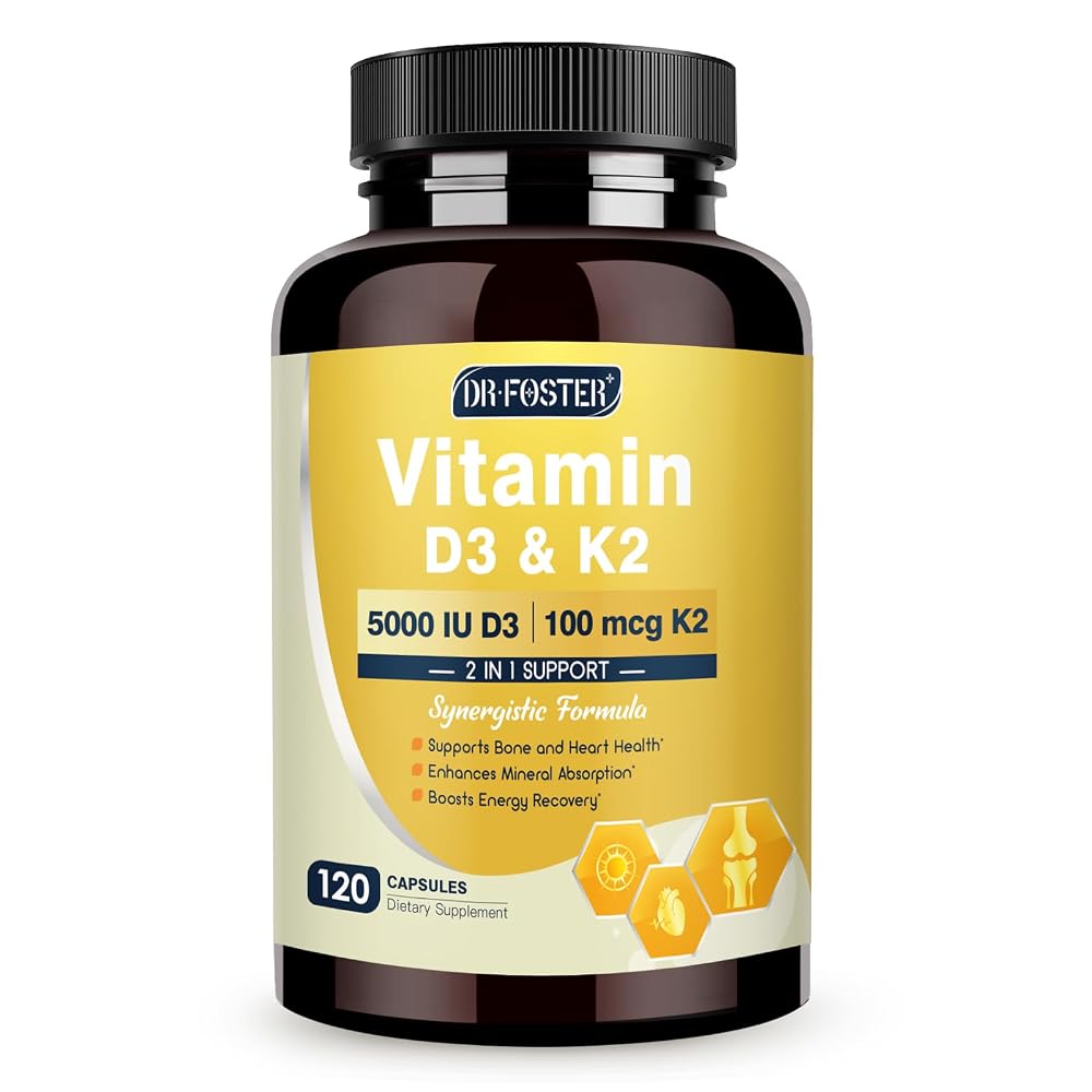 DRFOSTER Vitamin D3 K2 5000 IU with Zinc & Boron - 120 Capsules