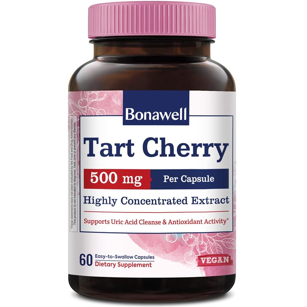 Bonawell Tart Cherry Extract 500mg Capsules - 60 Capsules
